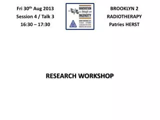 RESEARCH WORKSHOP