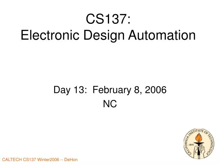 cs137 electronic design automation