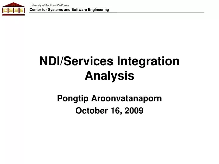 ndi services integration analysis