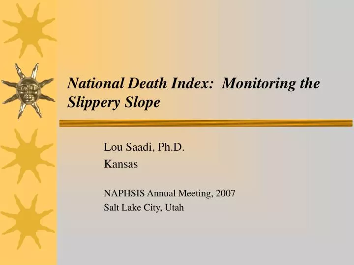 national death index monitoring the slippery slope