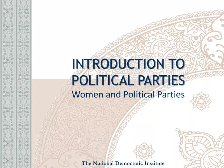 introduction to political parties women and political parties