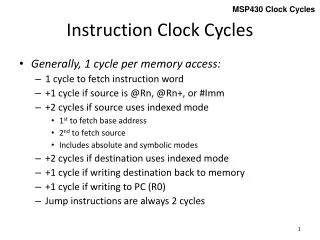 Instruction Clock Cycles