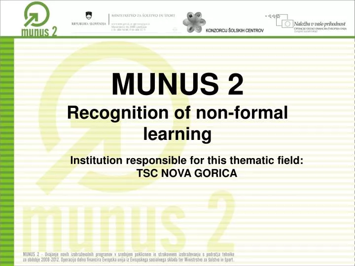 munus 2 recognition of non formal learning
