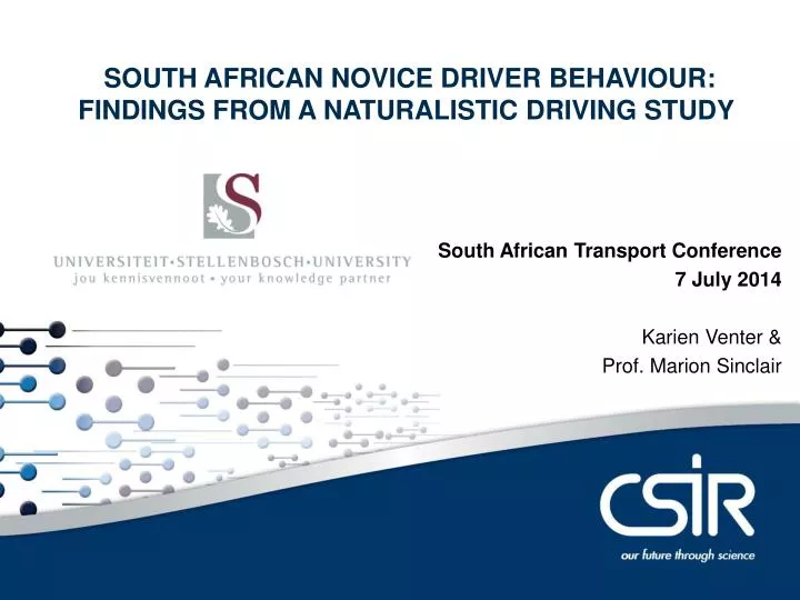 south african novice driver behaviour findings from a naturalistic driving study