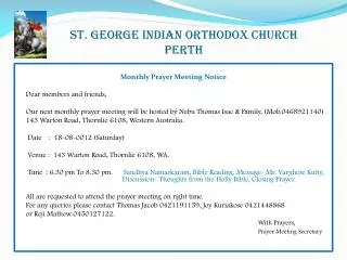 ST. GEORGE INDIAN ORTHODOX CHURCH PERTH