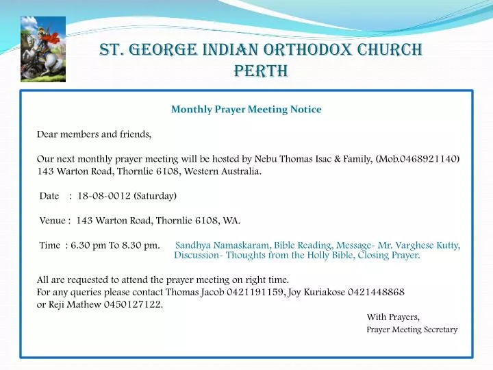 st george indian orthodox church perth