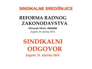 sindikalne sredi njice
