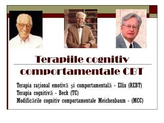 terapiile cognitiv comportamentale cbt
