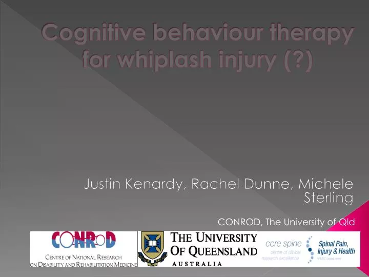 cognitive behaviour therapy for whiplash injury
