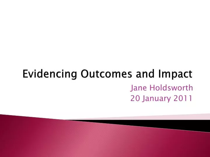 evidencing outcomes and impact