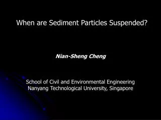 When are Sediment Particles Suspended?