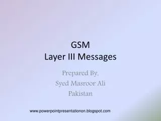 GSM Layer III Messages