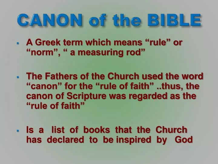 canon of the bible