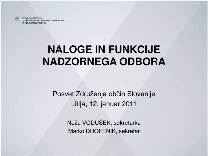 naloge in funkcije nadzornega odbora