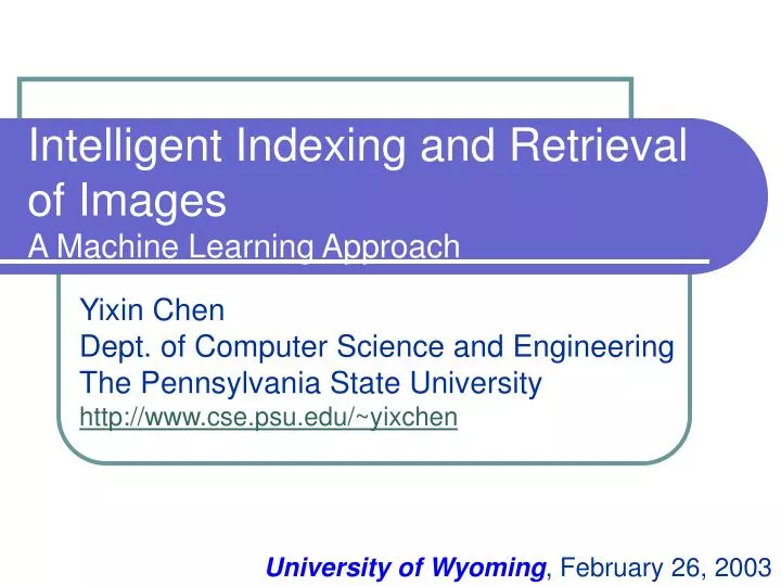 intelligent indexing and retrieval of images a machine learning approach