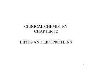 CLINICAL CHEMISTRY CHAPTER 12