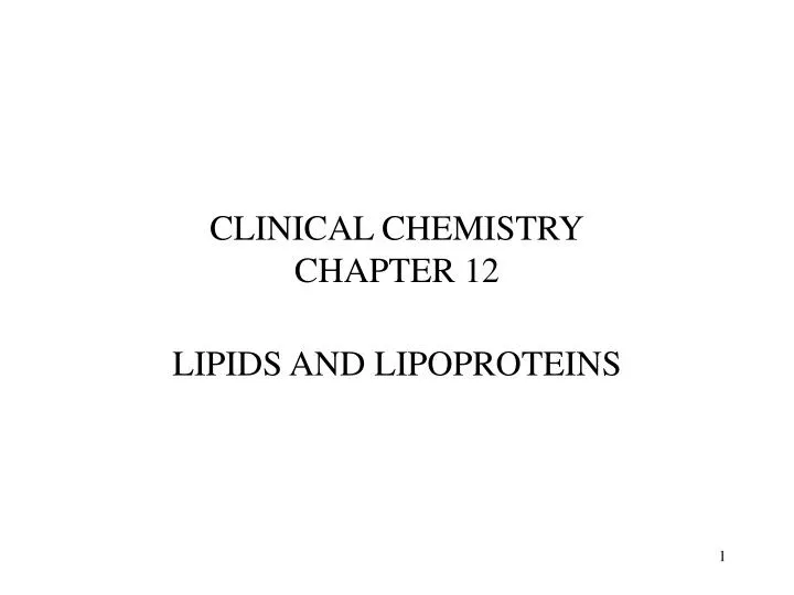clinical chemistry chapter 12