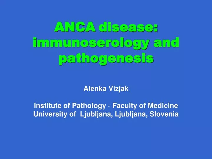 a nca disease i mmunoserology and p athogenesis