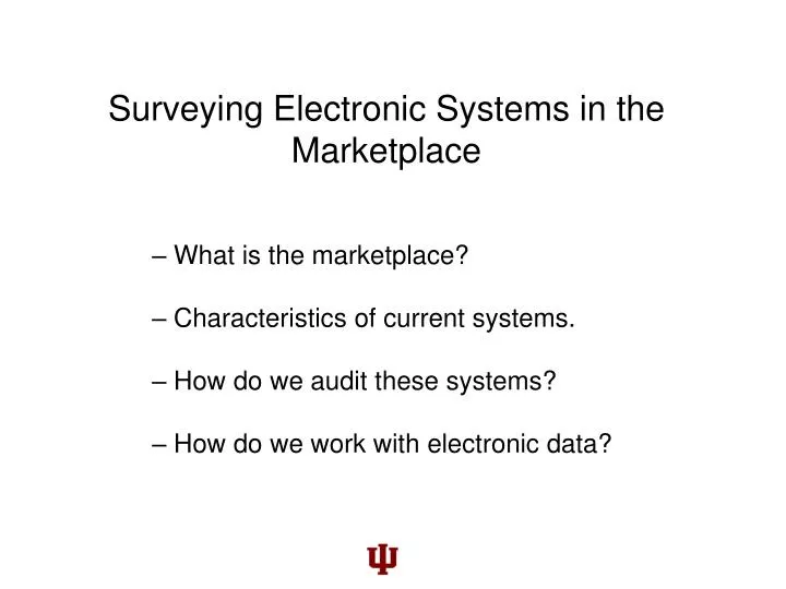 surveying electronic systems in the marketplace