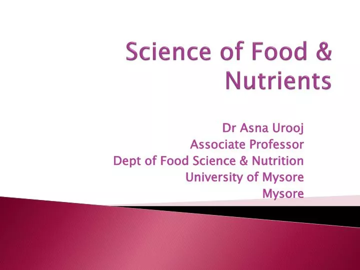 science of food nutrients