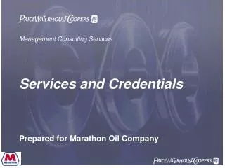 Management Consulting Services Services and Credentials