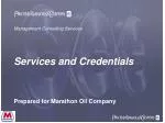 Management Consulting Services Services and Credentials