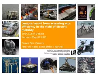 Lessons learnt from assessing eco-efficiency in the field of electric mobility STOA Lunch Debate