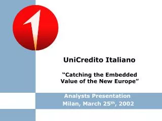 Analysts Presentation Milan, March 25 th , 2002
