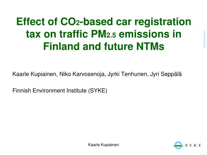 effect of co 2 based car registration tax on traffic pm 2 5 emissions in finland and future ntms
