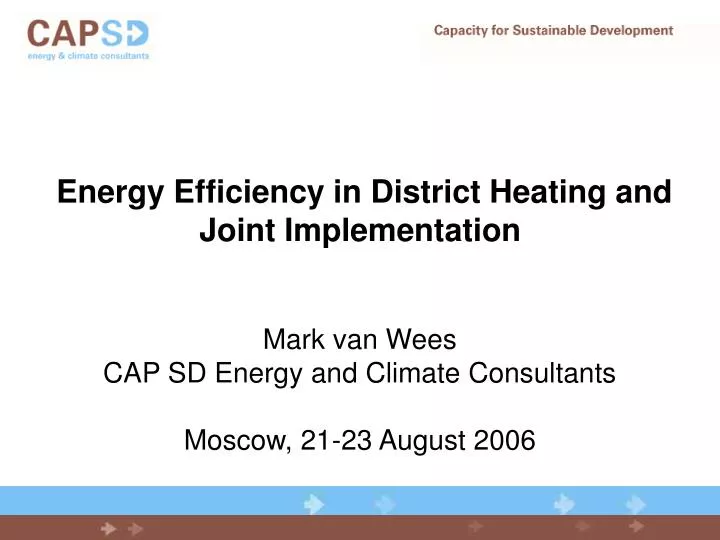 energy efficiency in district heating and joint implementation