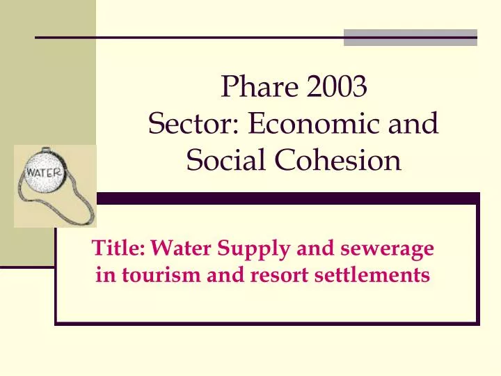 phare 2003 sector economic and social cohesion