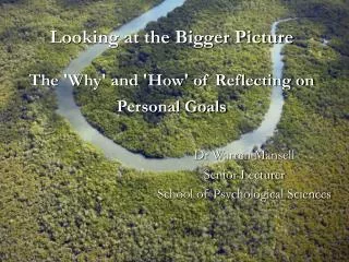 Looking at the Bigger Picture The 'Why' and 'How' of Reflecting on Personal Goals