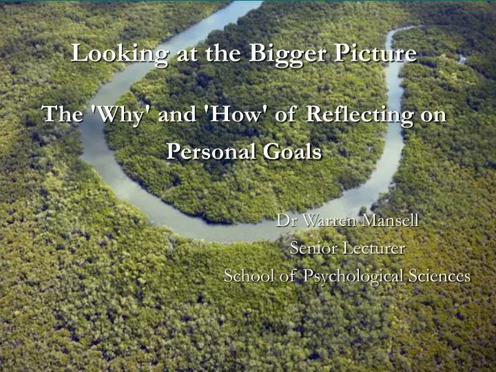 looking at the bigger picture the why and how of reflecting on personal goals