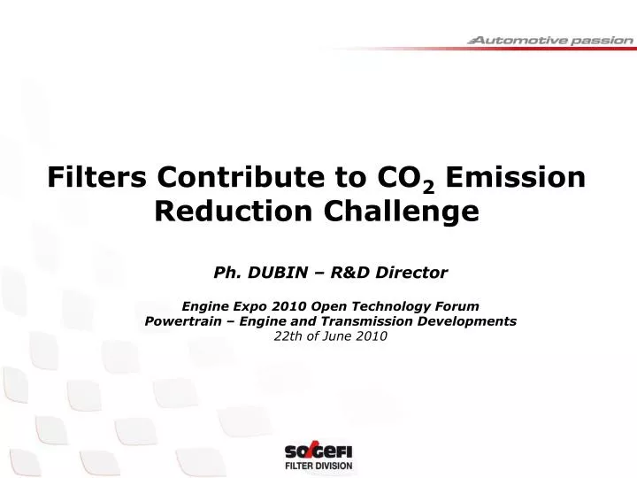 filters contribute to co 2 emission reduction challenge