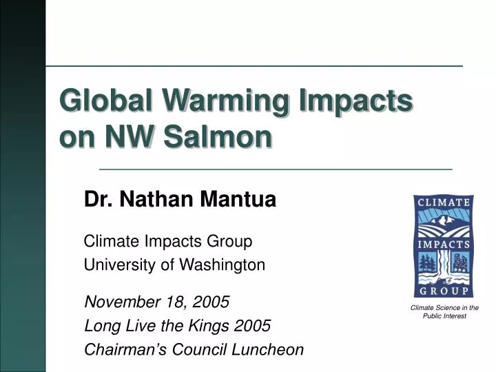 global warming impacts on nw salmon