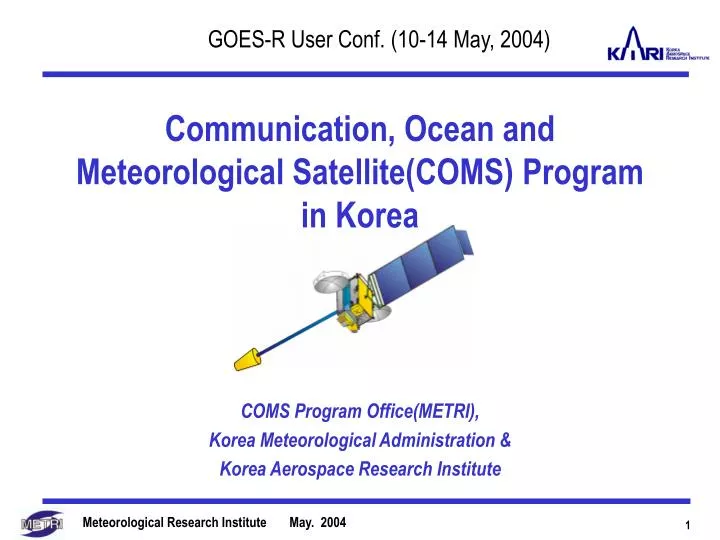 communication ocean and meteorological satellite coms program in korea