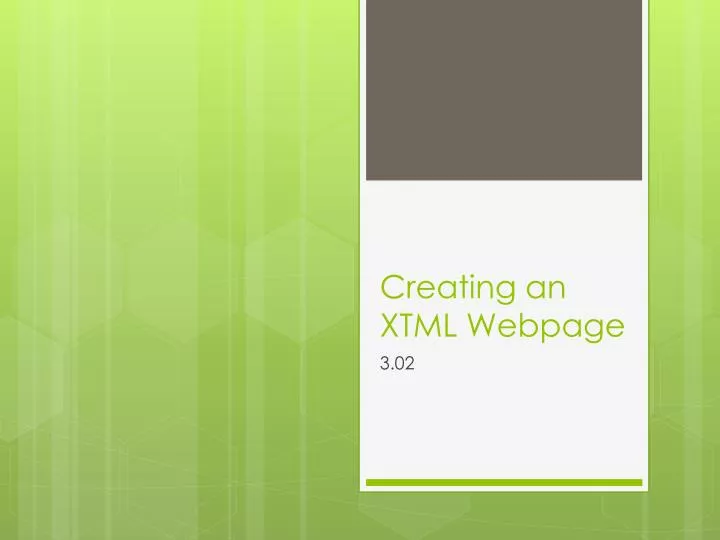 creating an xtml webpage