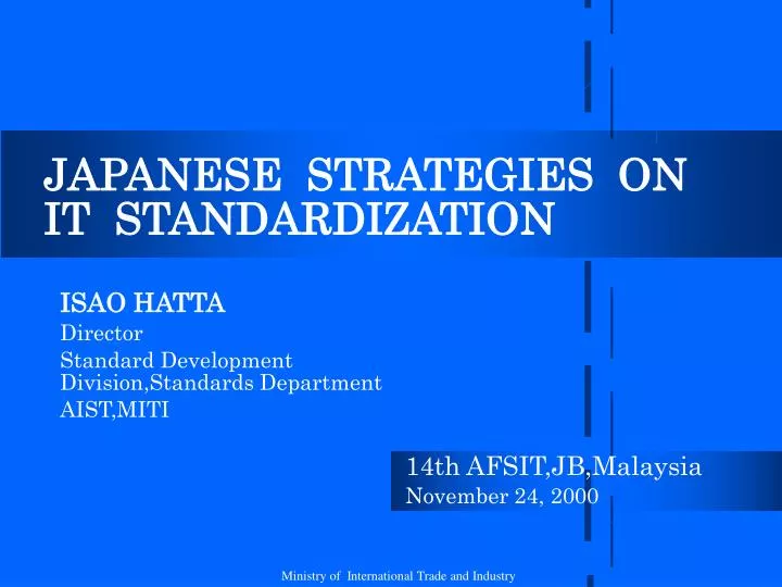 japanese strategies on it standardization