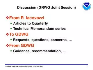 Discussion (GRWG Joint Session)