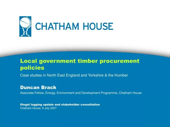 local government timber procurement policies
