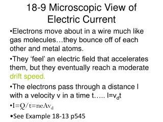 18-9 Microscopic View of Electric Current