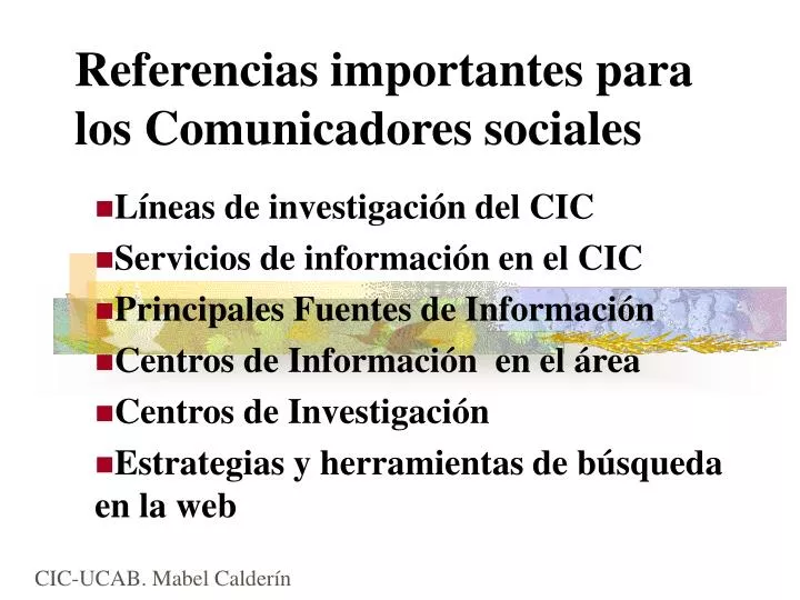 referencias importantes para los comunicadores sociales