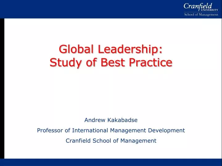 global leadership study of best practice