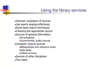 Using the library services