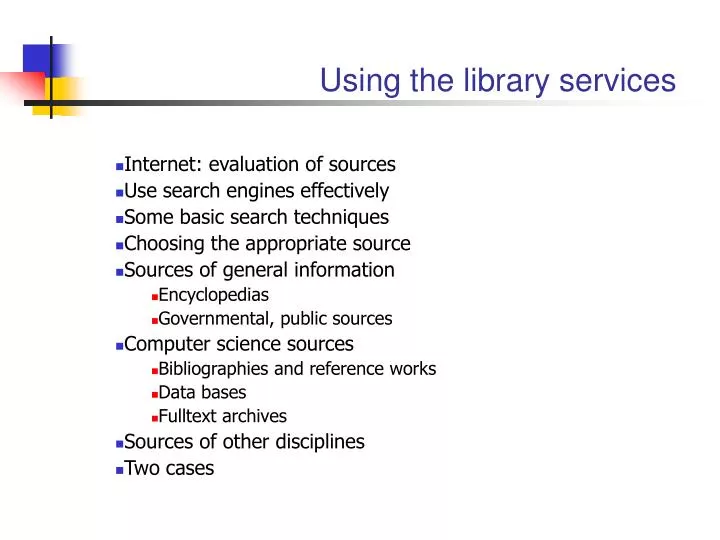 using the library services