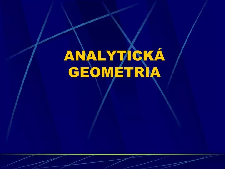 analytick geometria