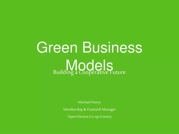 green business models