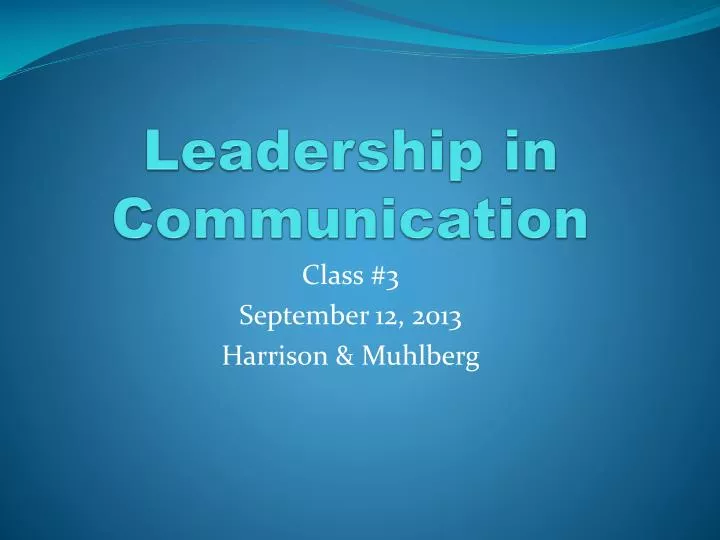leadership in communication