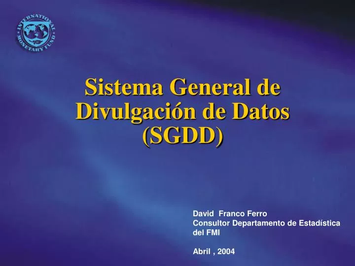 sistema general de divulgaci n de datos sgdd