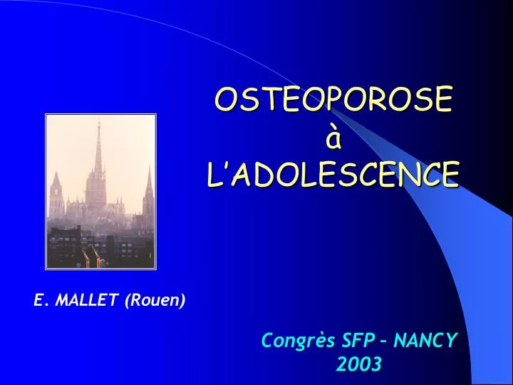 osteoporose l adolescence